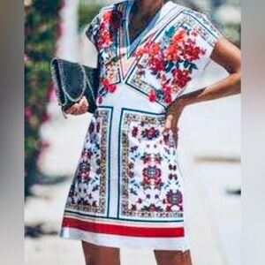 NWT OMAN MEDITERRANEAN COAST 🌺 🌊 PRINTED TUNIC, Sz.S, BNWT 🏷️